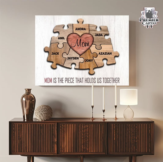 Mom Puzzle Piece Canvas Print
