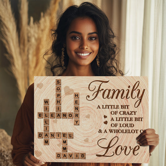 Personalized Family Name Crossword Canvas