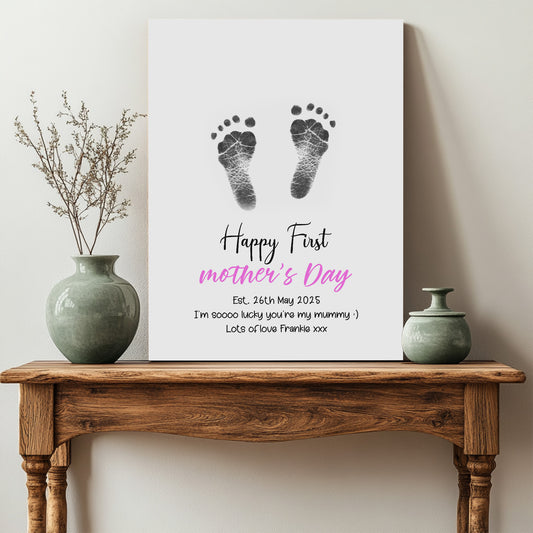 Tiny Footprints Mothers Day Canvas
