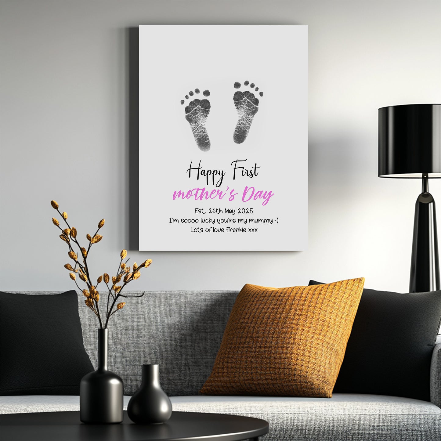 Tiny Footprints Mothers Day Canvas