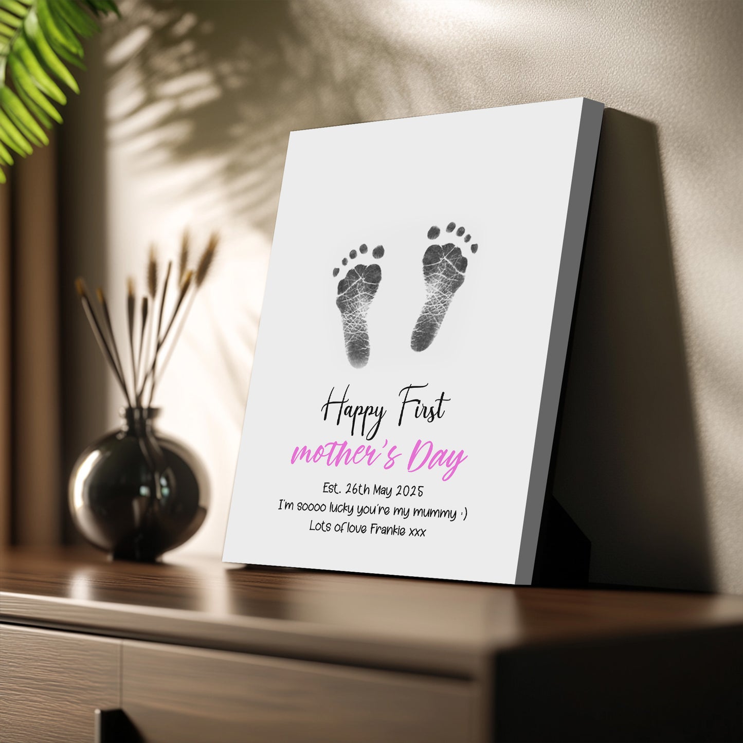 Tiny Footprints Mothers Day Canvas