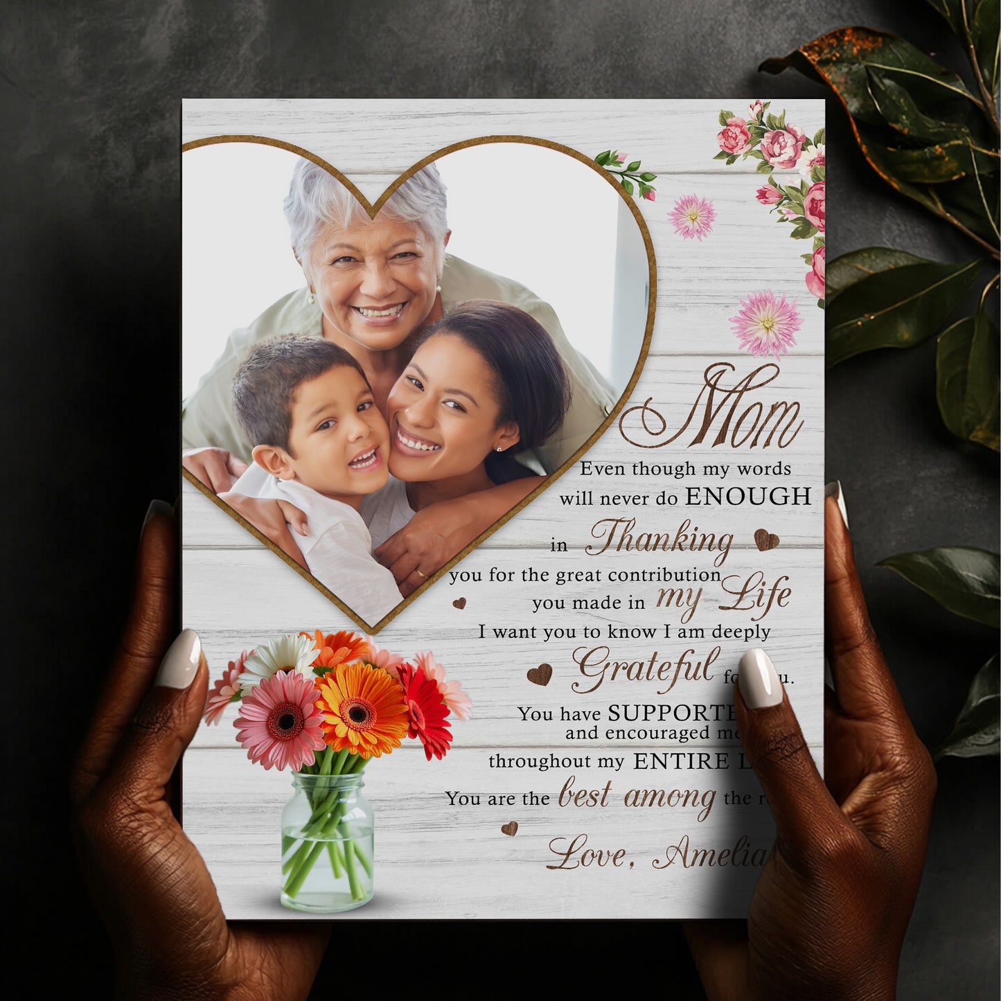 Words Never Enough Mom Canvas