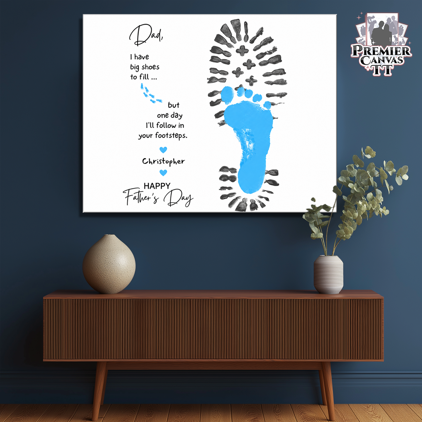 Daddy Footprint Letter