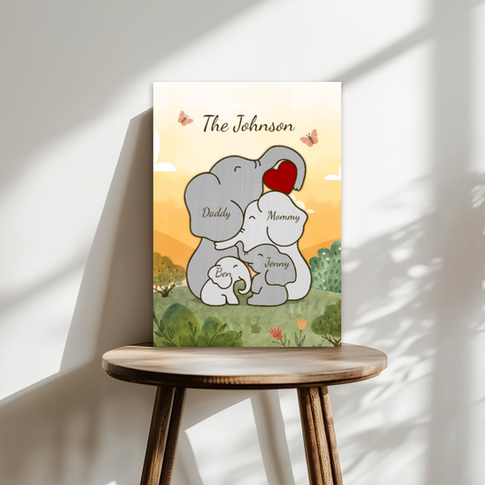 Children Elephant Puzzle Print
