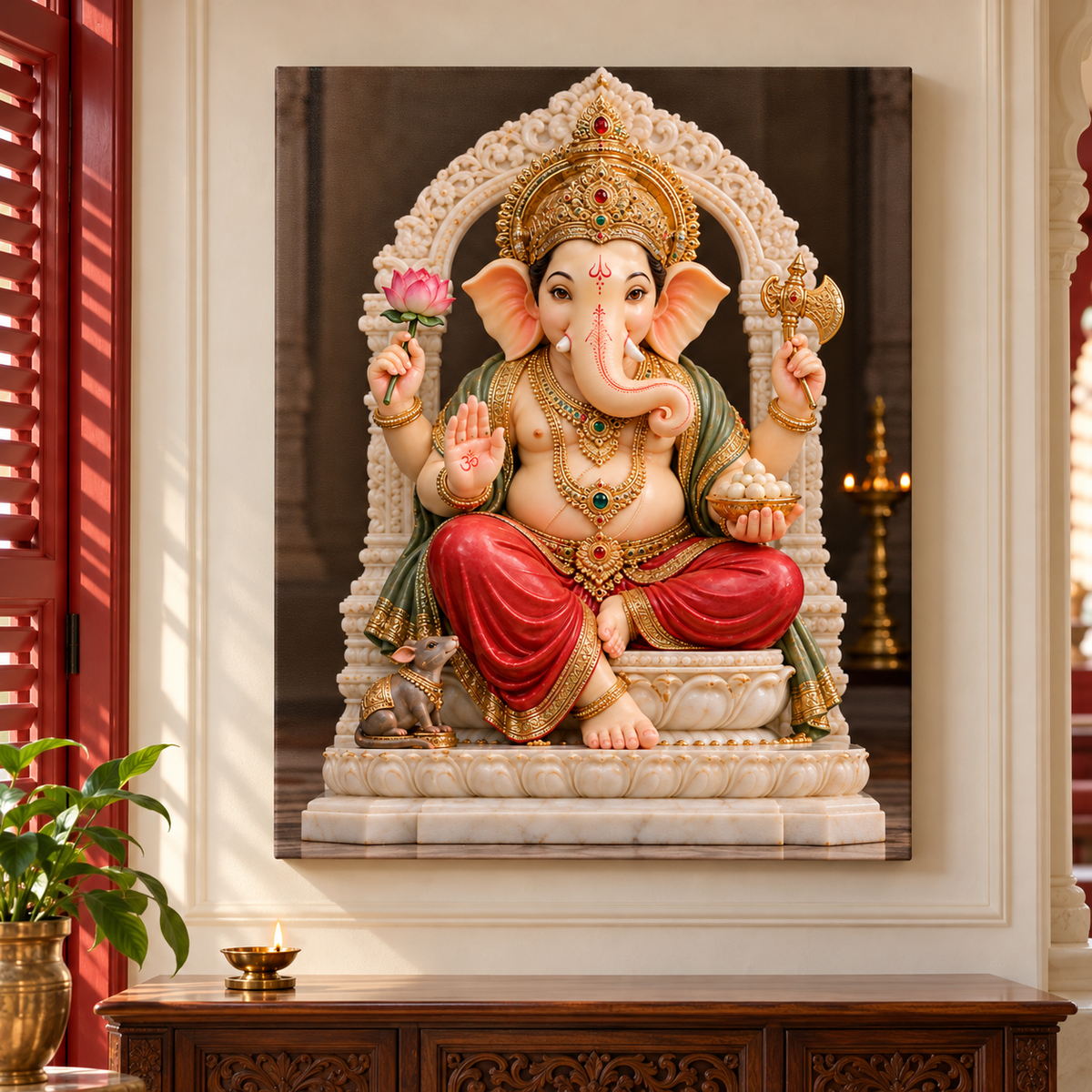 Ganesha Vermilion Statue
