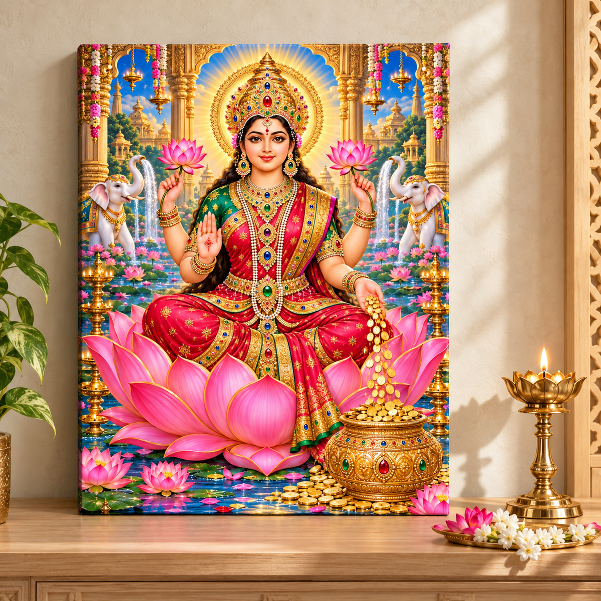 Lakshmi Jeweled Elephants
