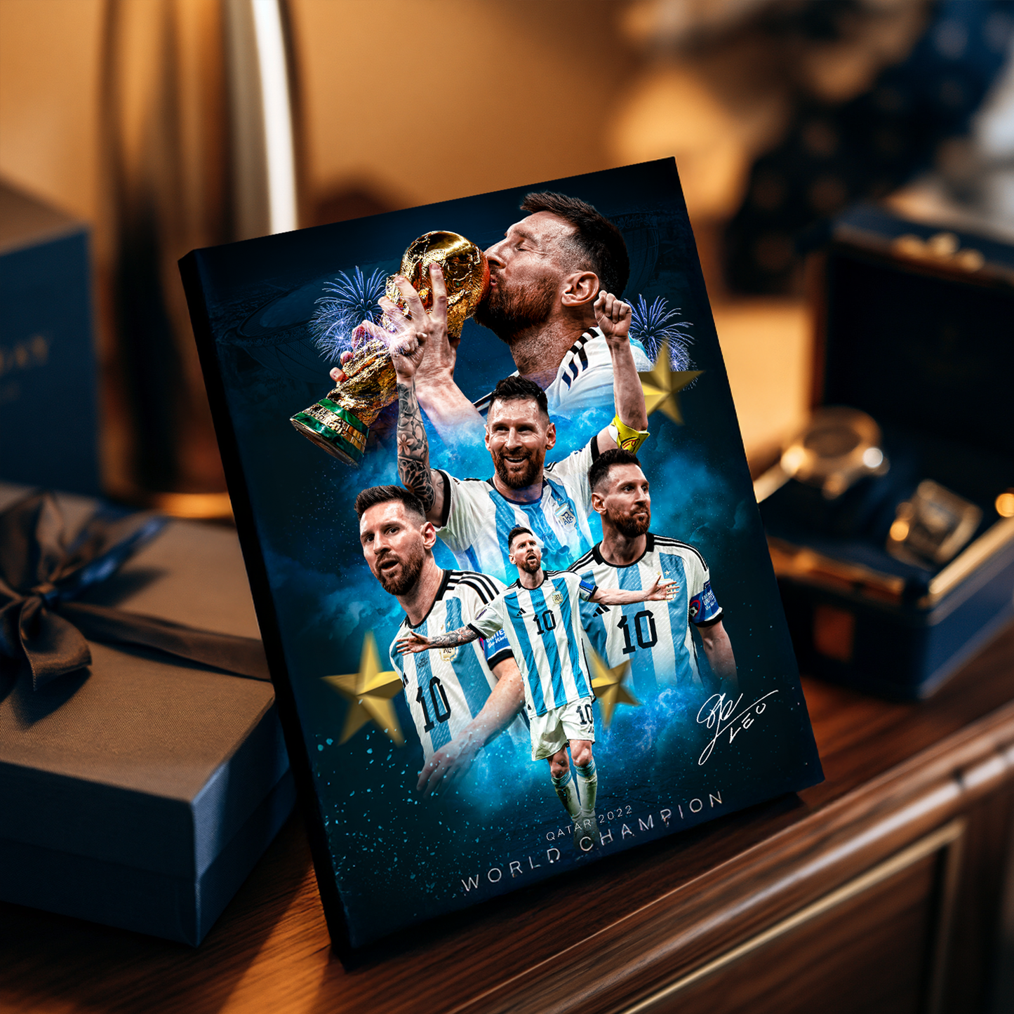 Messi Trophy Celebration