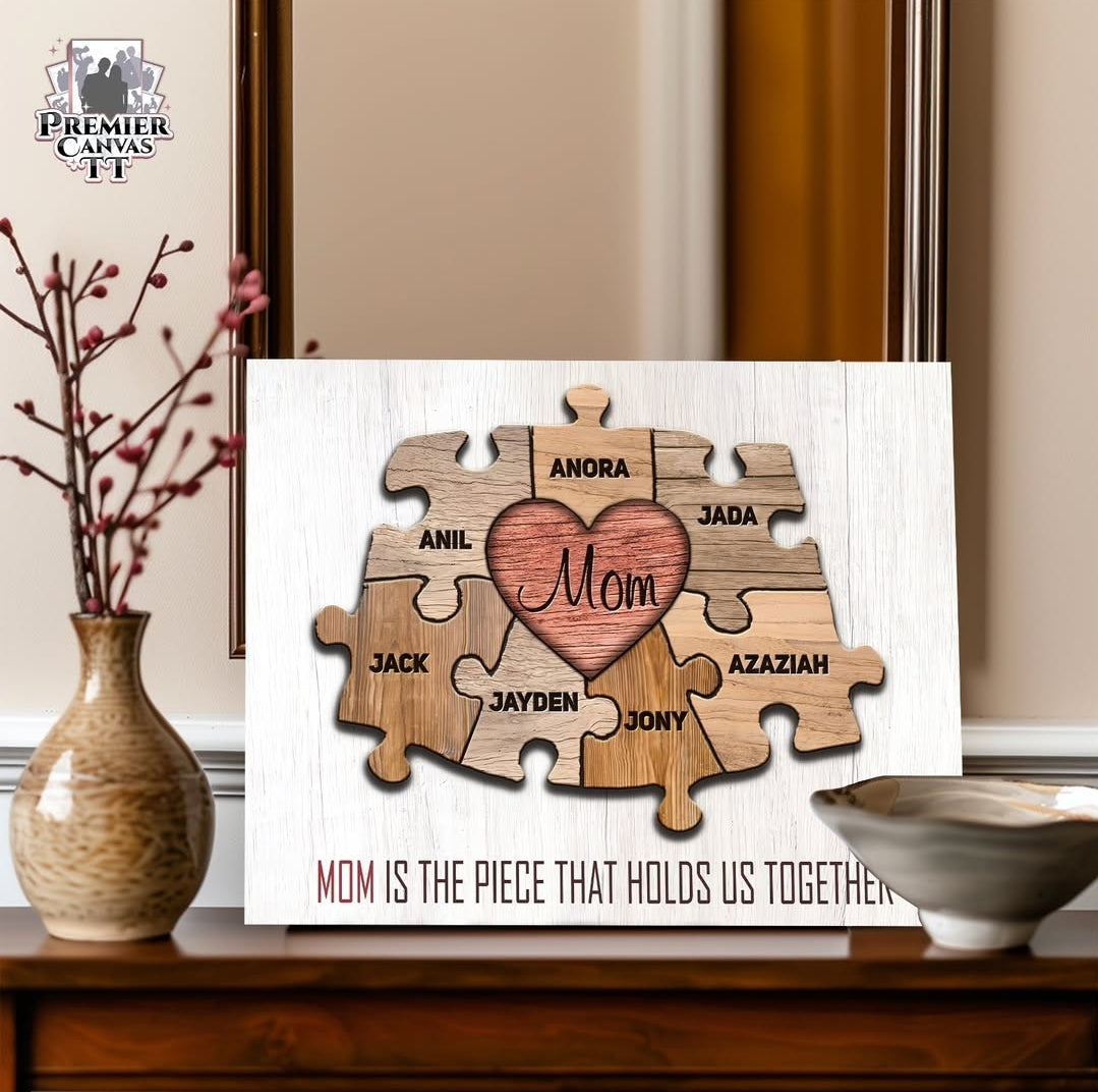 Mom Puzzle Piece Canvas Print