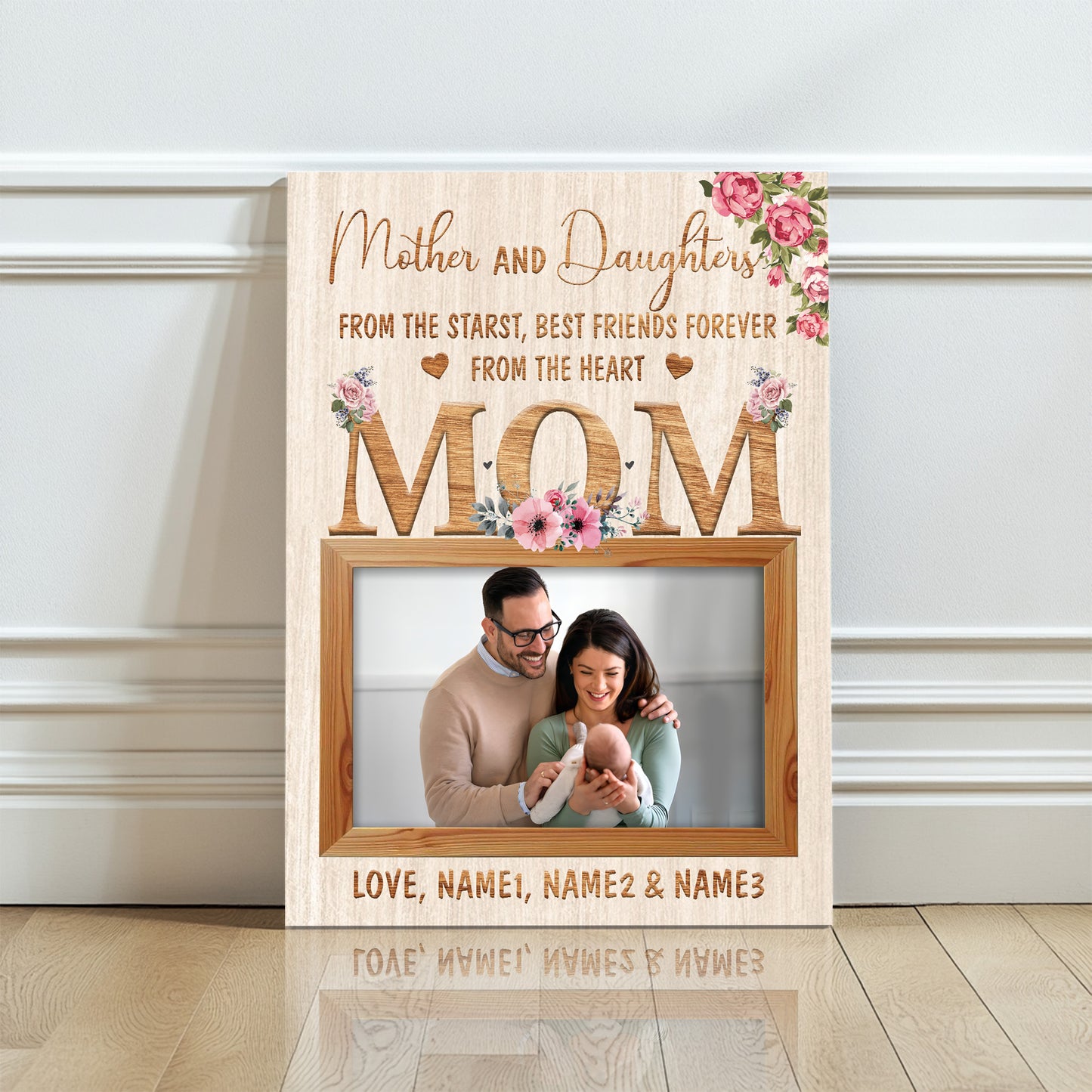 Mother and Daughters Loving Bond Canvas Art