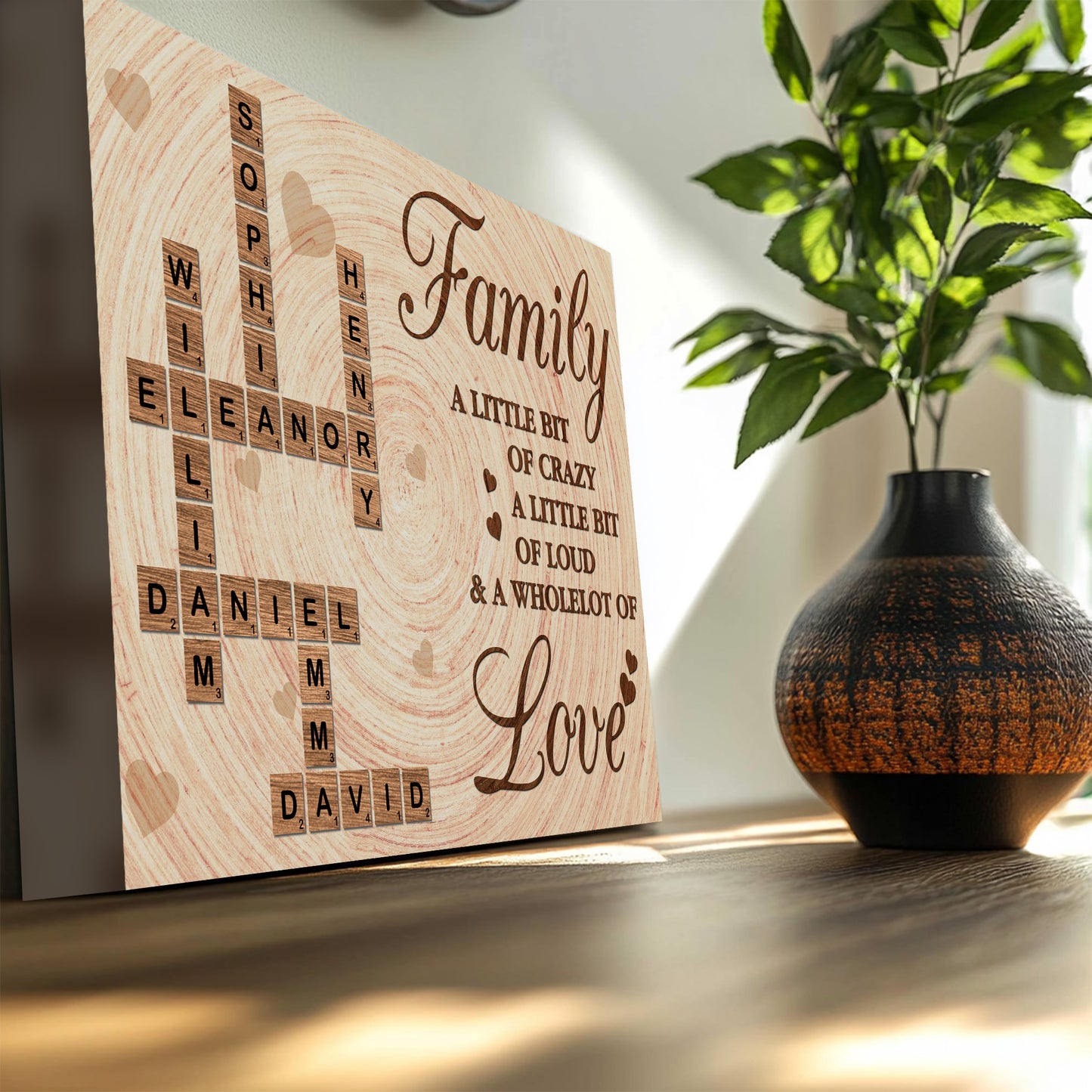 Personalized Family Name Crossword Canvas