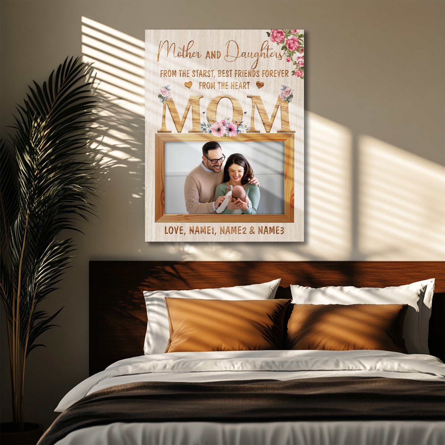 Mother and Daughters Loving Bond Canvas Art