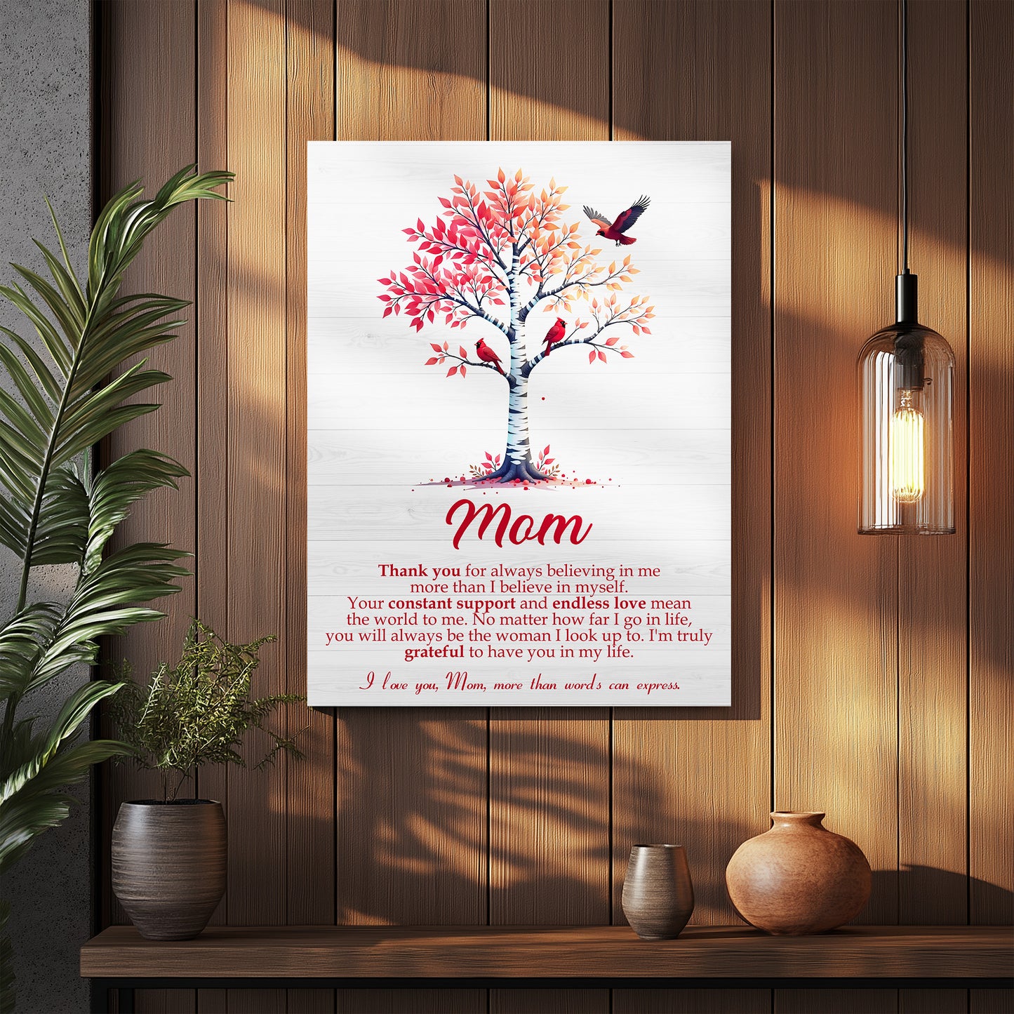 Thank You Mom Tree of Love Canvas Picture