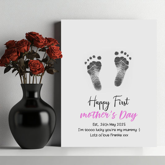 Tiny Footprints Mothers Day Canvas
