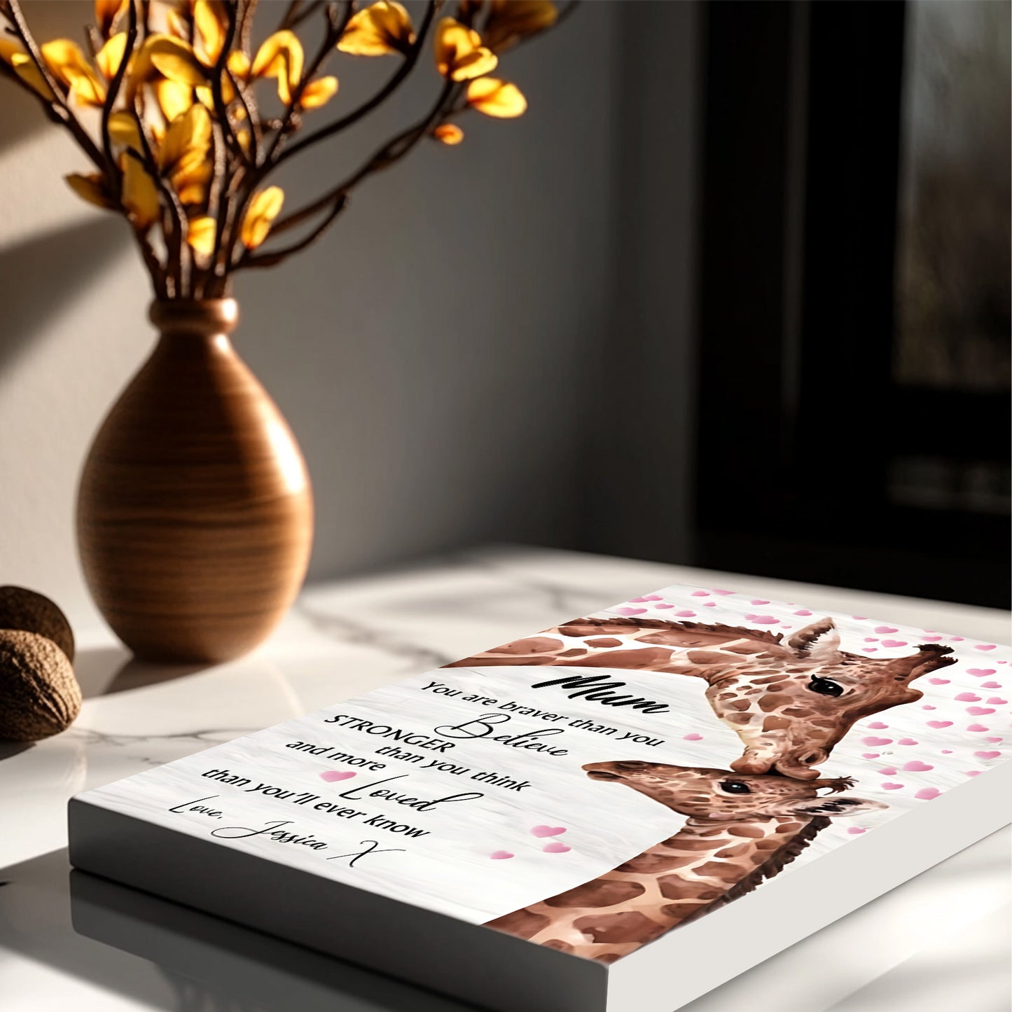 Mum Braver Than You Believe Giraffe Canvas