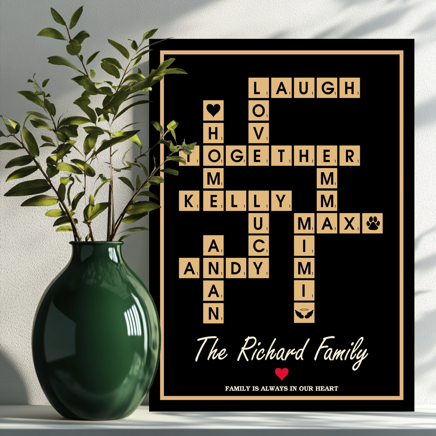 Black Scrabble Canvas