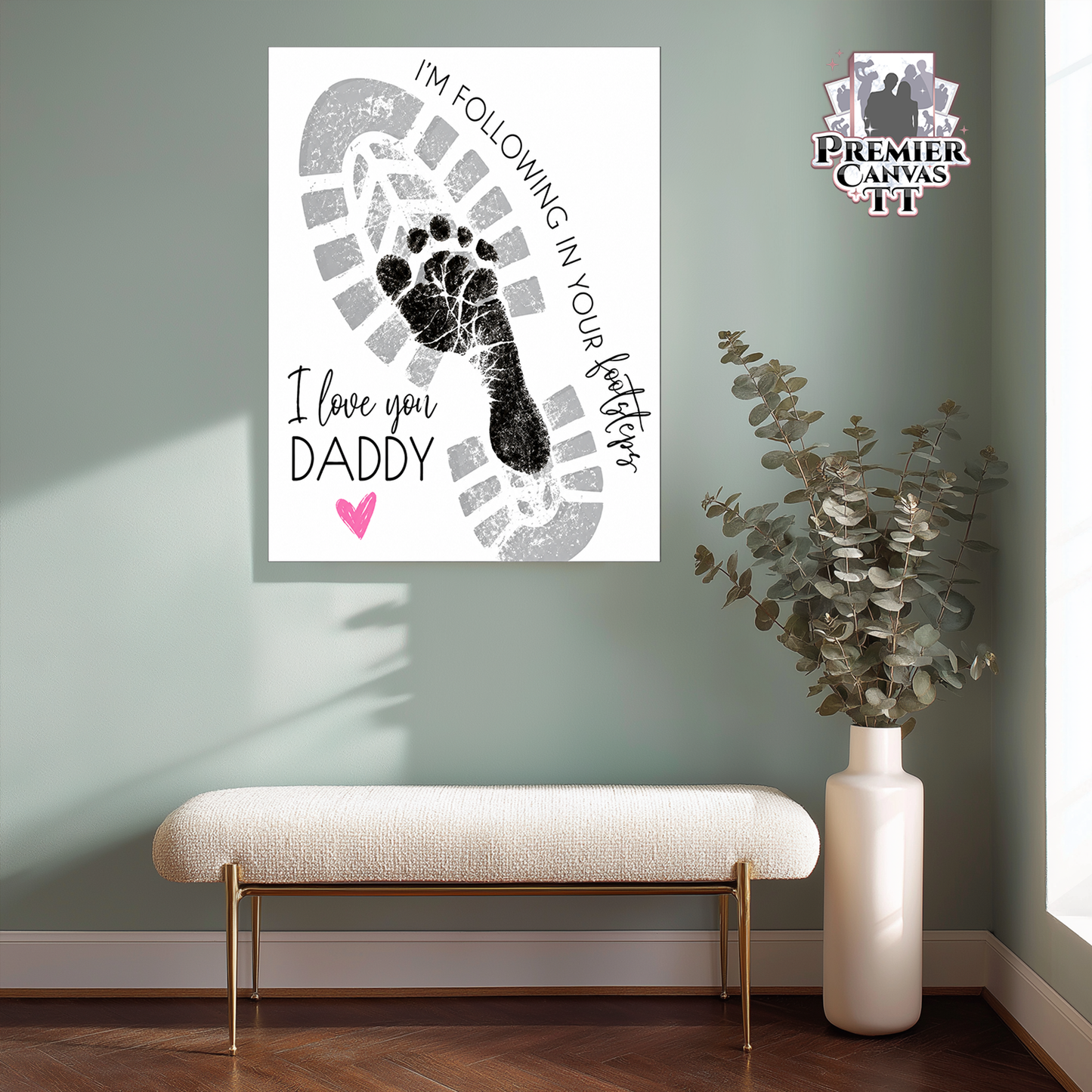 Daddy Footprint Heart