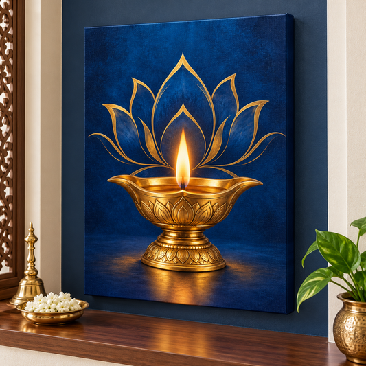 Diya Sapphire Light of Devotion Canvas