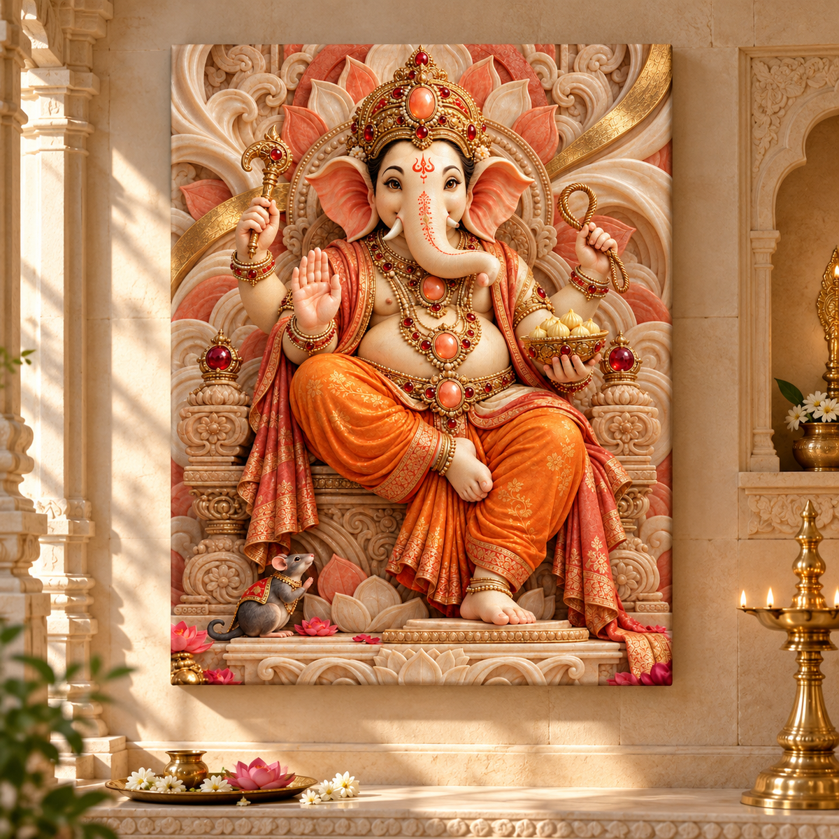 Ganesha Coral Throne
