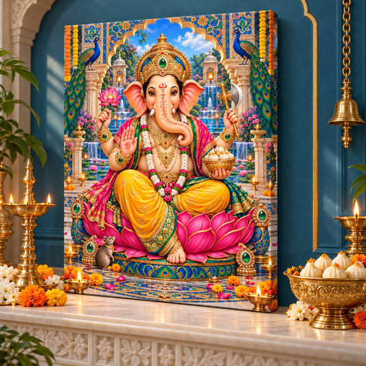 Ganesha Peacock Lotus