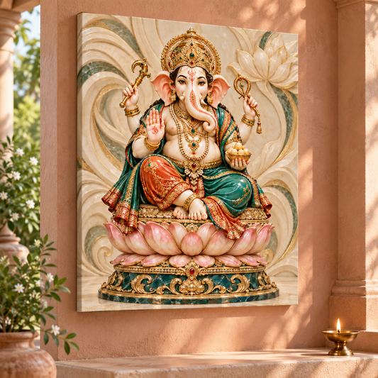 Ganesha Terracotta Lotus
