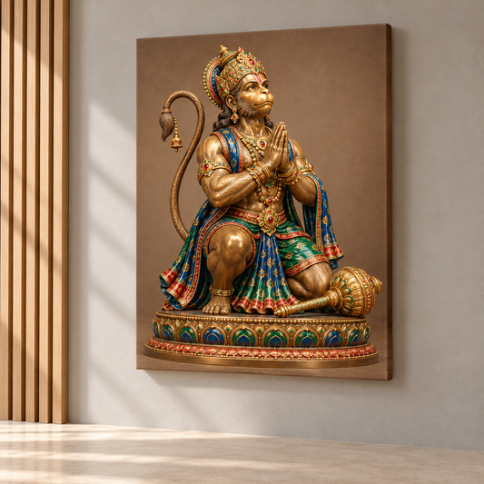 Hanuman Enamel Bronze