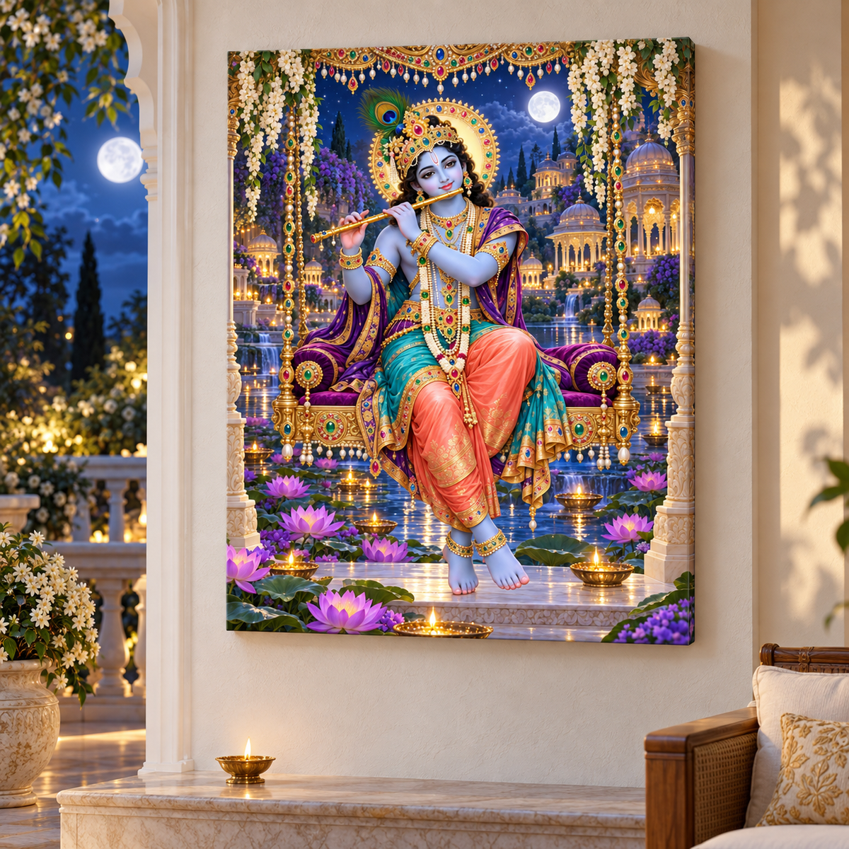 Krishna Moonlit Swing