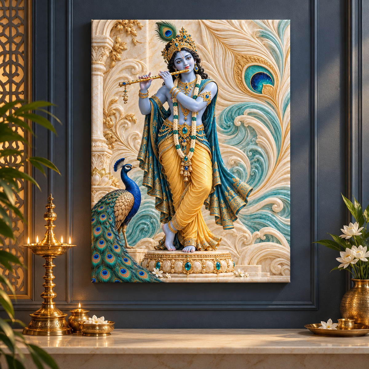Krishna Peacock Waves