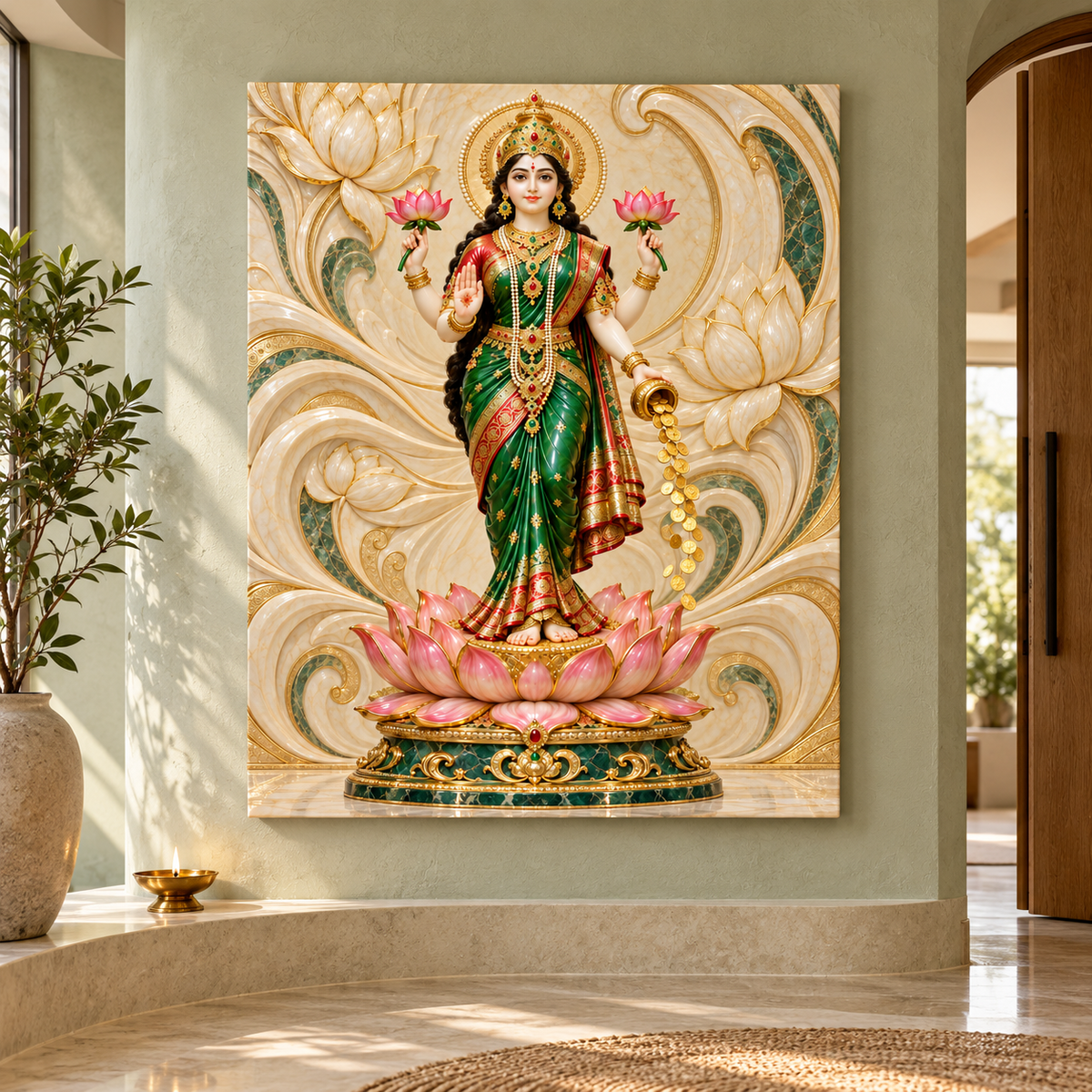 Lakshmi Emerald Scrolls