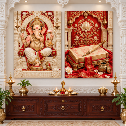 Lord Ganesha Keeper of Sacred Wisdom Canvas Set