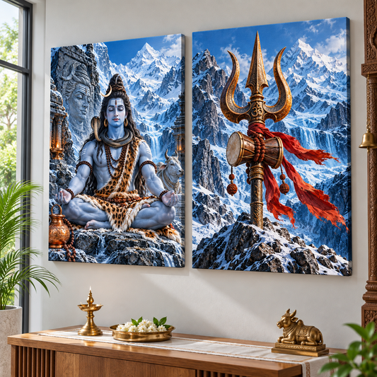 Lord Shiva Guardian of the Snow Peaks Canvas Set