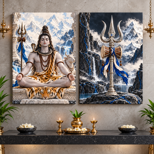 Lord Shiva Silence of the Silver Peaks Canvas Set