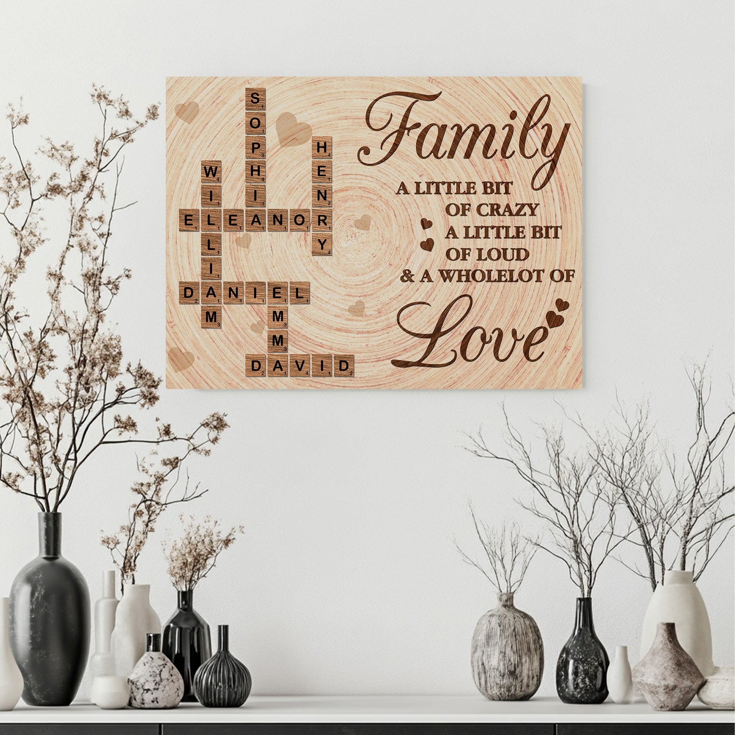 Personalized Family Name Crossword Canvas