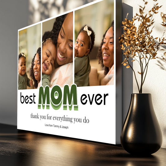 Best Mom Ever Thank You Photo Collage Canvas Picture