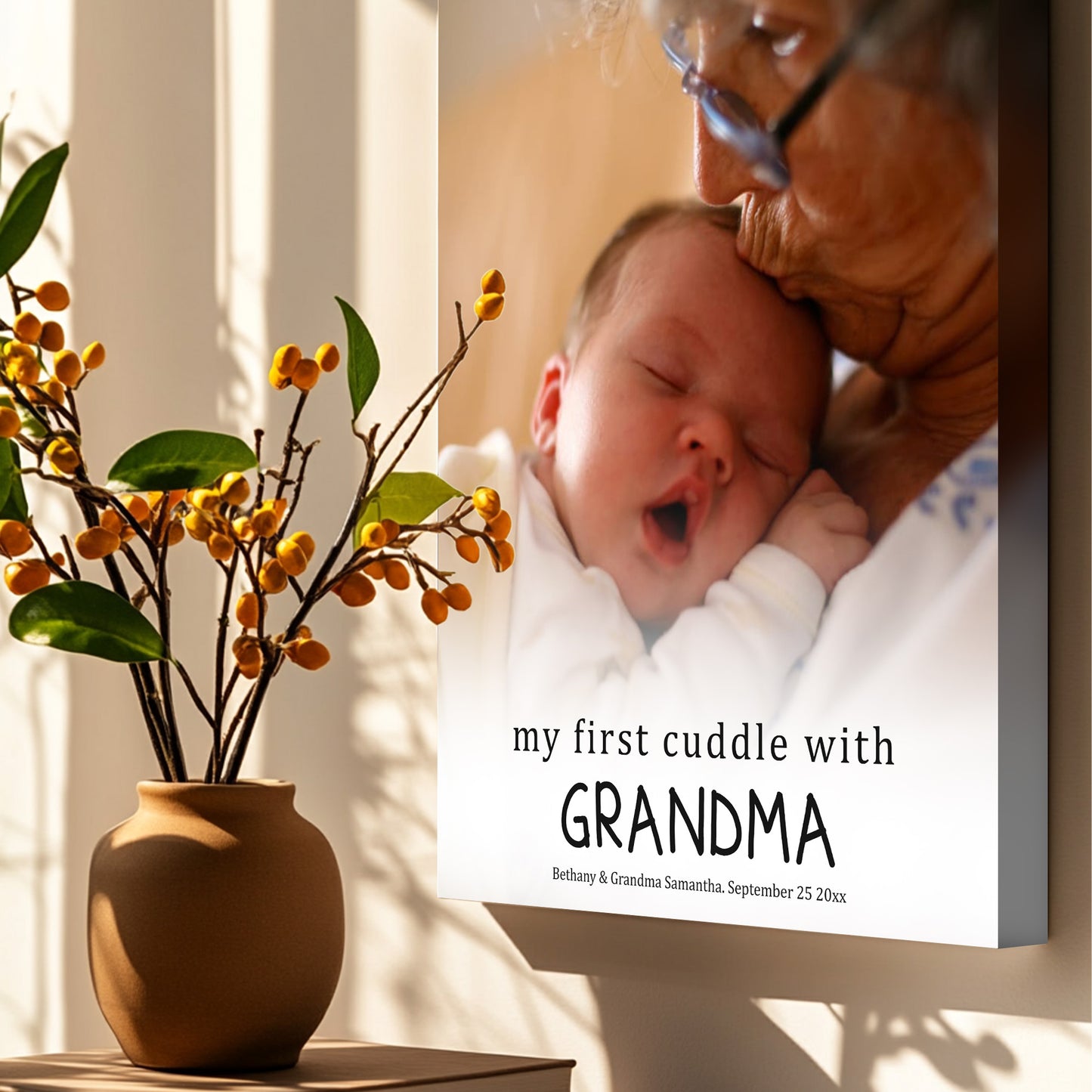 Cherished Cuddle with Grandma Canvas Picture
