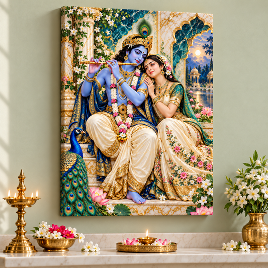 Radha Krishna Ivory Garden Pavilion Canvas
