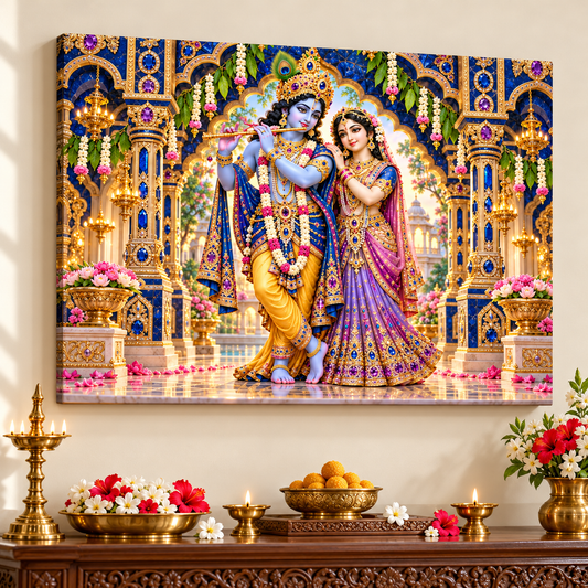 Radha Krishna Royal Violet Pavilion Canvas