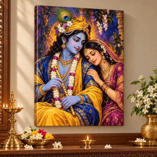 Radha Krishna Twilight Tenderness Canvas