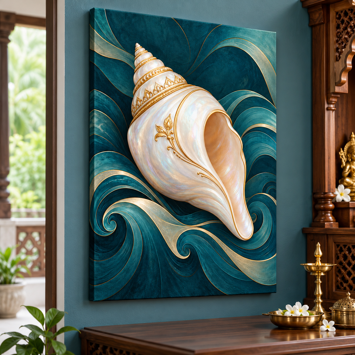 Shankha Pearl of the Teal Waters Canvas