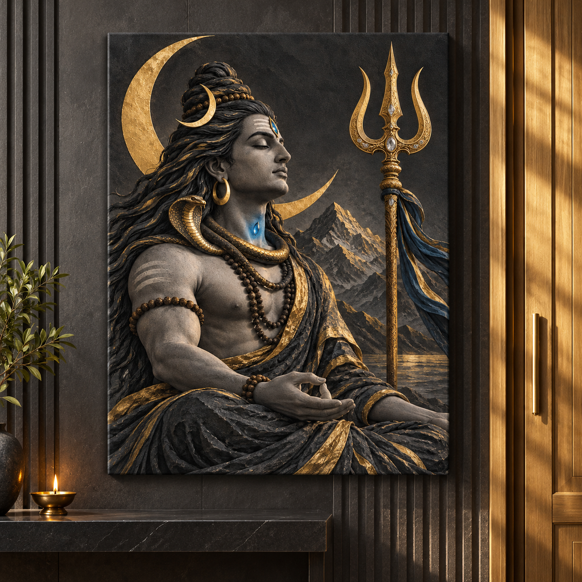 Shiva Golden Trishul