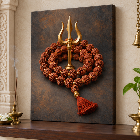 Shiva Rudraksha Prayer Circle Canvas