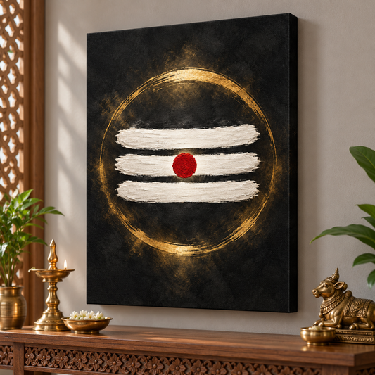 Shiva Tripundra Circle of Stillness Canvas