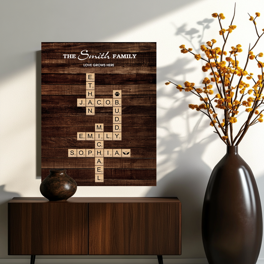 Brown Scrabble Canvas
