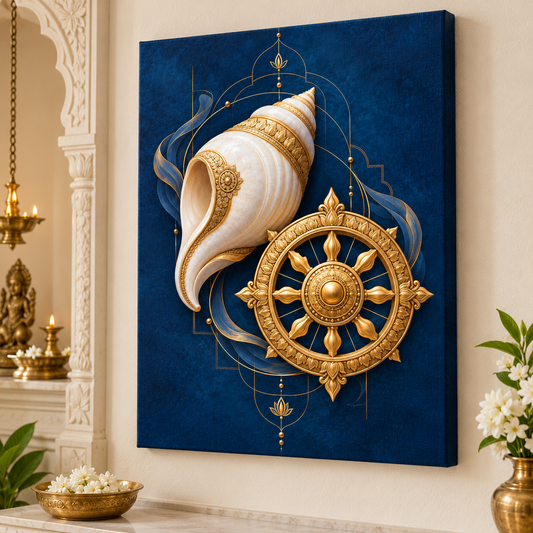Vishnu Shankha Chakra Harmony Canvas