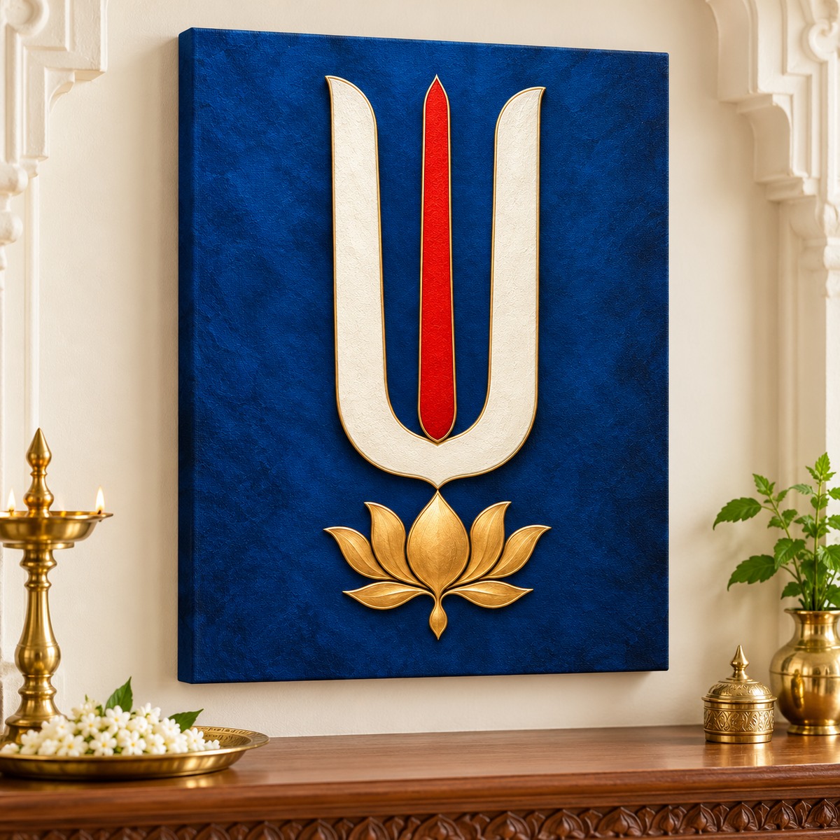 Vishnu Tilak of the Sapphire Lotus Canvas