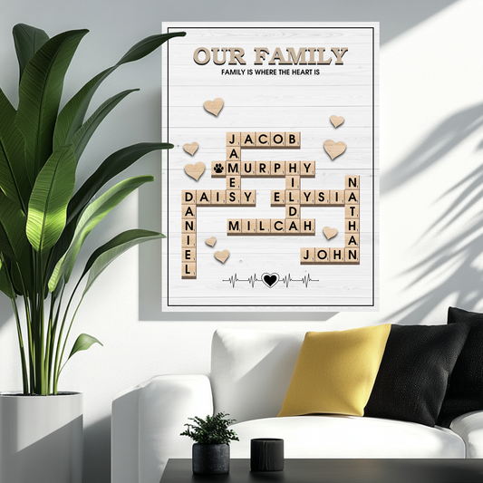 White Scrabble Canvas