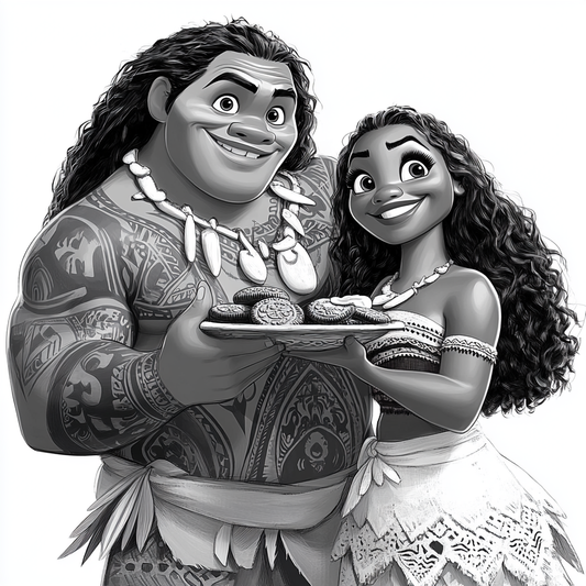 Moana & Maui Drawing